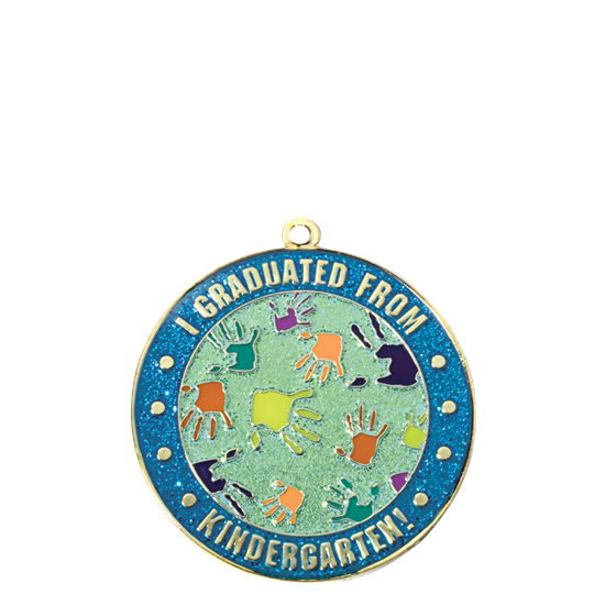 Kindergarten Graduate Sculpted Brass Medallion